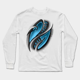 Biomechanical blue Long Sleeve T-Shirt